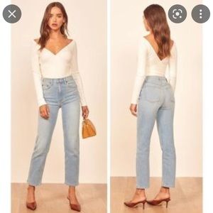 Reformation Claudia High Relaxed Jeans - Curacao